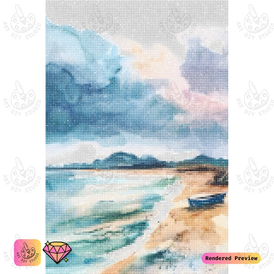 Artdiystudio Coastal Horizon Serenity Diy Diamond Painting Kit A Tranquil Seaside Escape 2