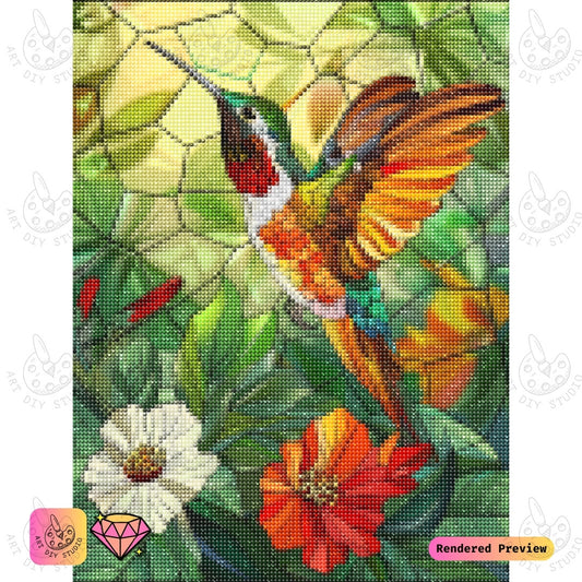 Artdiystudio Colorful Hummingbird Diy Diamond Painting Kit A Splash Of Natures Beauty 2