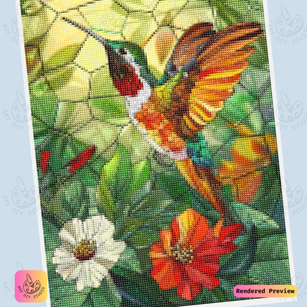 Artdiystudio Colorful Hummingbird Diy Diamond Painting Kit A Splash Of Natures Beauty 6