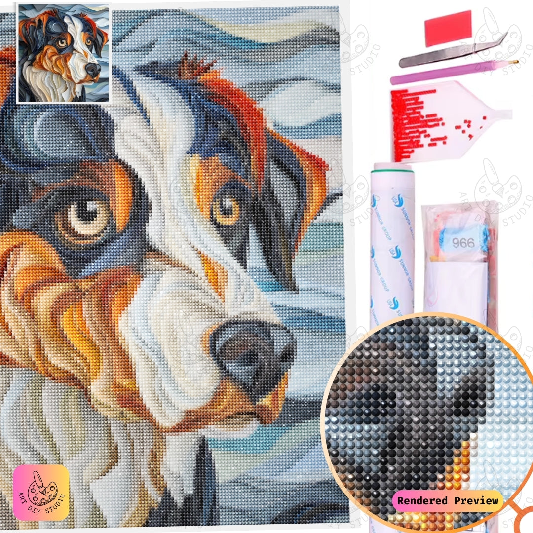 Artdiystudio Colorful Pups Portrait Diy Diamond Painting Kit A Bold And Bright Craft 2