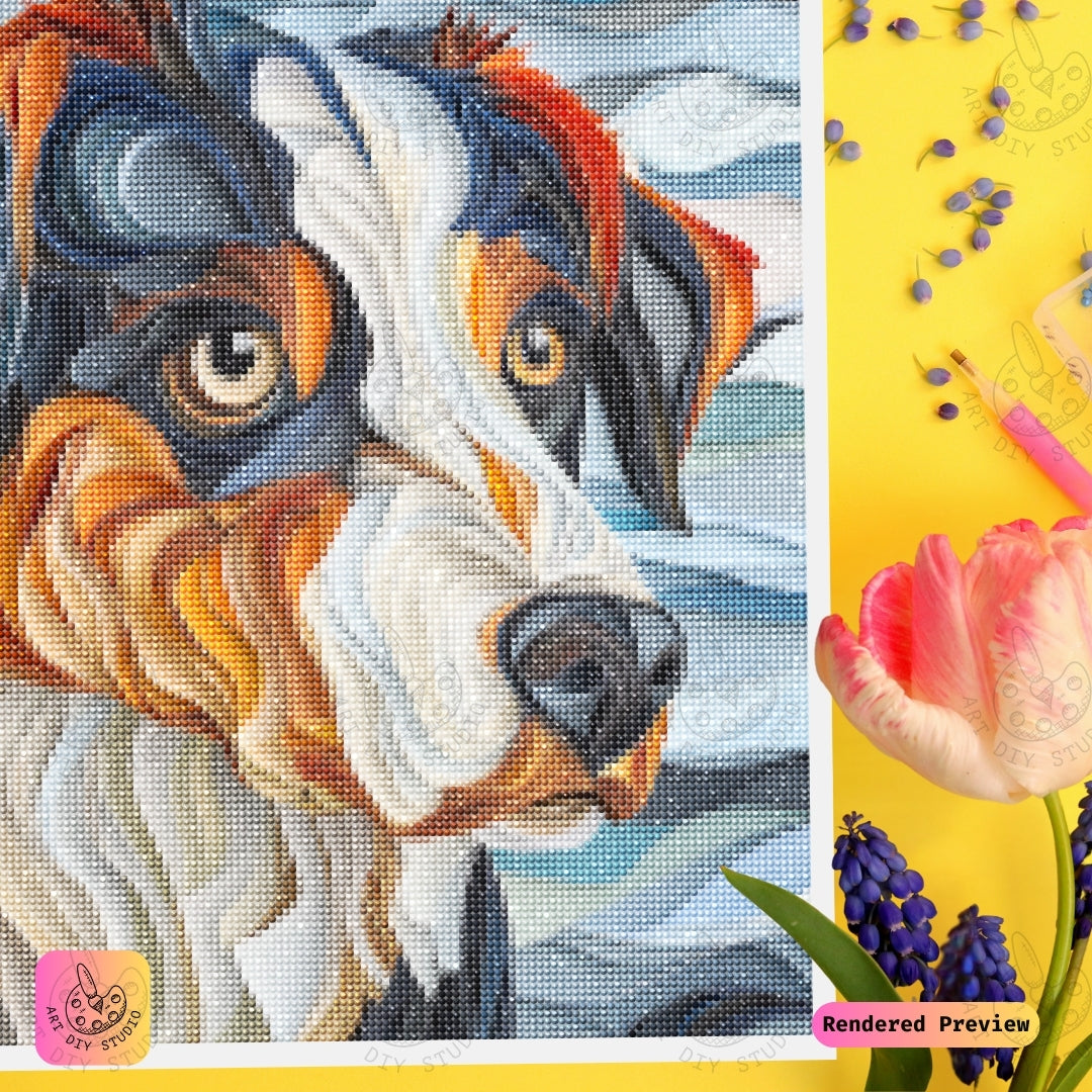 Artdiystudio Colorful Pups Portrait Diy Diamond Painting Kit A Bold And Bright Craft 4