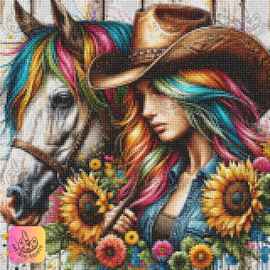 Artdiystudio Colorful Rodeo Dreams A Vibrant Diamond Painting Kit With Rustic Charm 7