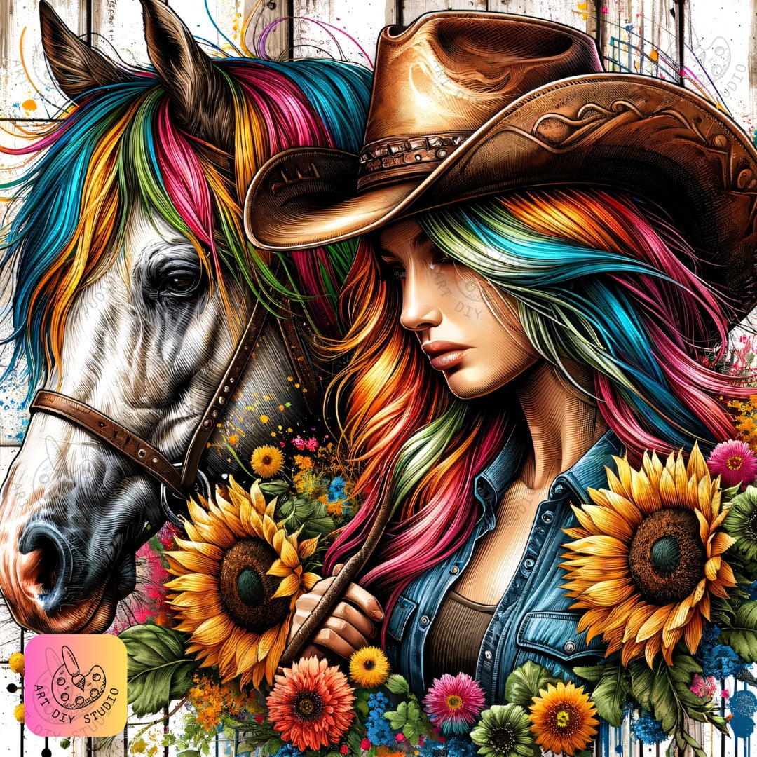 Artdiystudio Colorful Rodeo Dreams A Vibrant Diamond Painting Kit With Rustic Charm 8