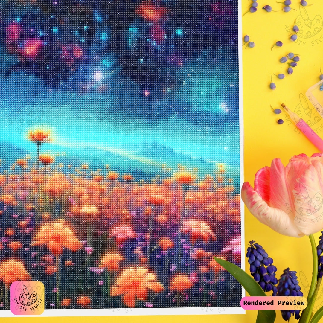 Artdiystudio Cosmic Blossom Horizon Diy Diamond Painting Kit A Radiant Display Of Natures Magic 3