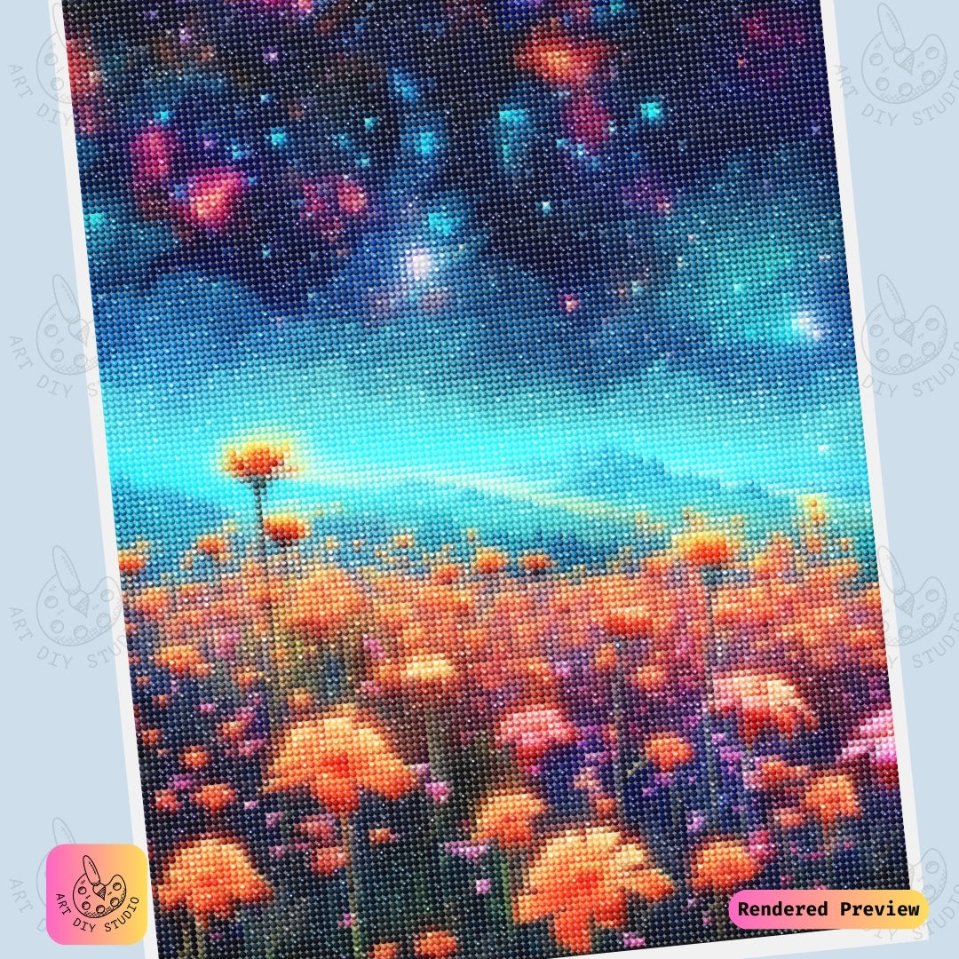 Artdiystudio Cosmic Blossom Horizon Diy Diamond Painting Kit A Radiant Display Of Natures Magic 6