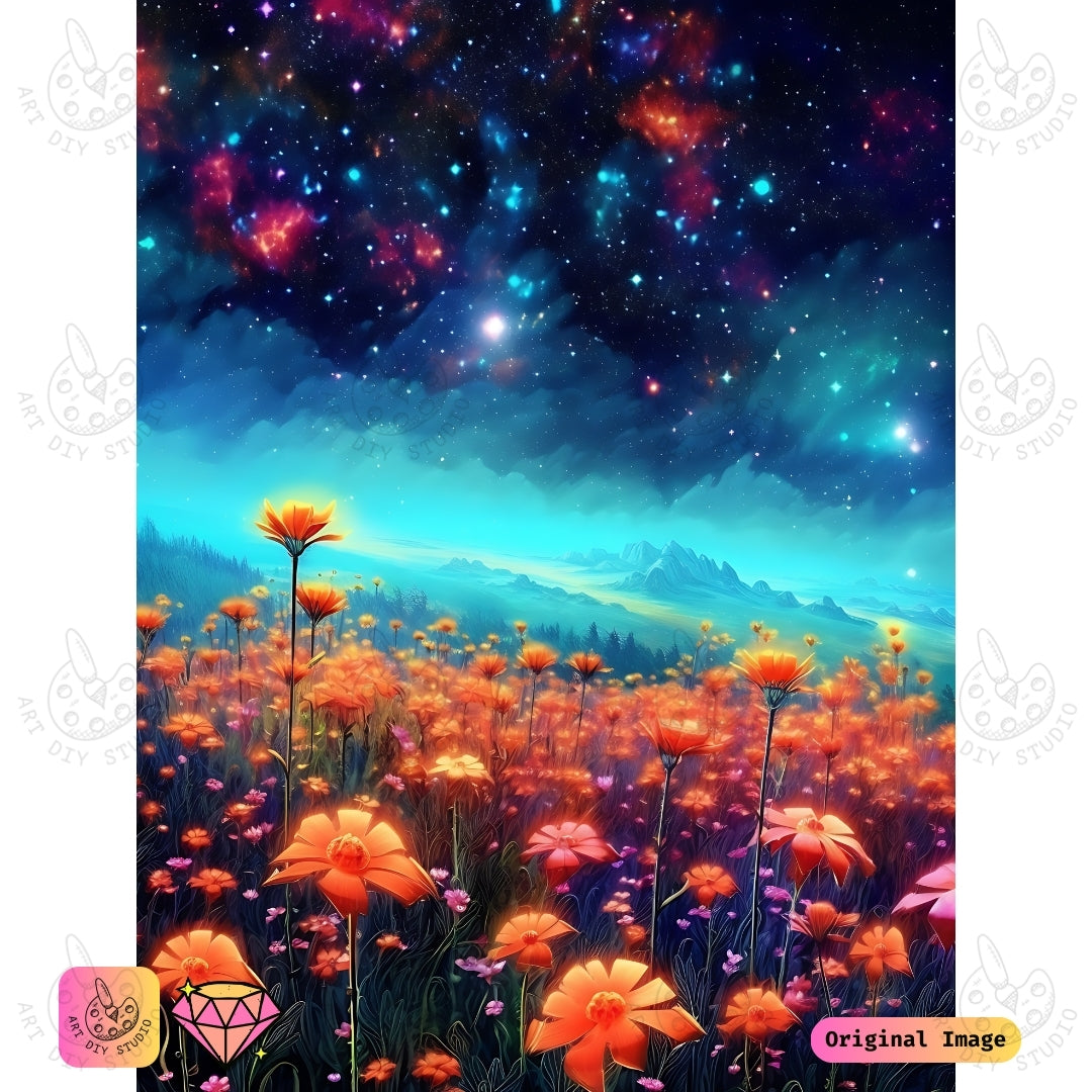 Artdiystudio Cosmic Blossom Horizon Diy Diamond Painting Kit A Radiant Display Of Natures Magic