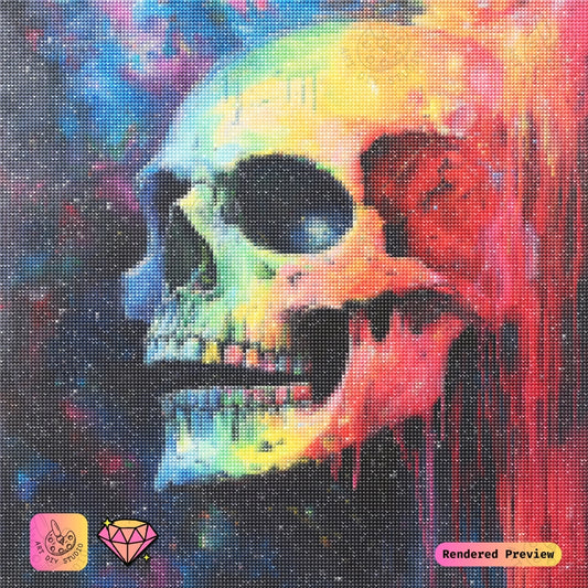 Artdiystudio Cosmic Fusion Skull Diy Diamond Painting Kit A Vibrant Journey Through The Stars 2