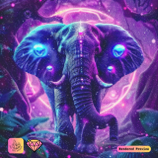 Artdiystudio Cosmic Glow Elephant Diy Diamond Painting Kit A Radiant Enchantment In Art 2