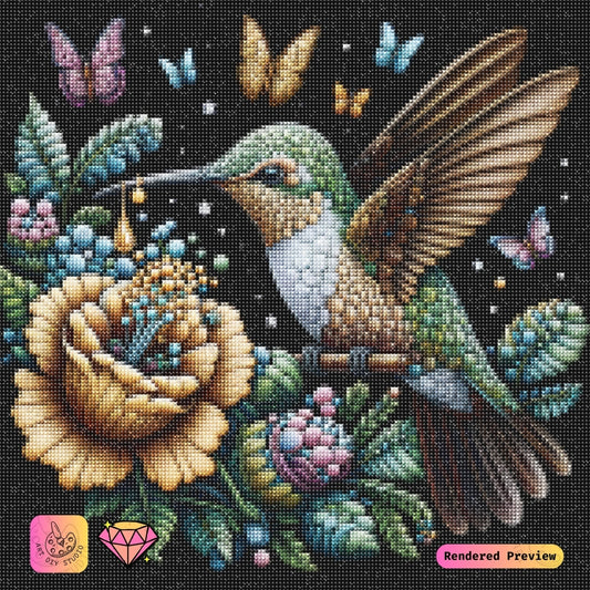 Artdiystudio Cosmic Hummingbird Diy Diamond Painting Kit A Magical Flight Of Color 2