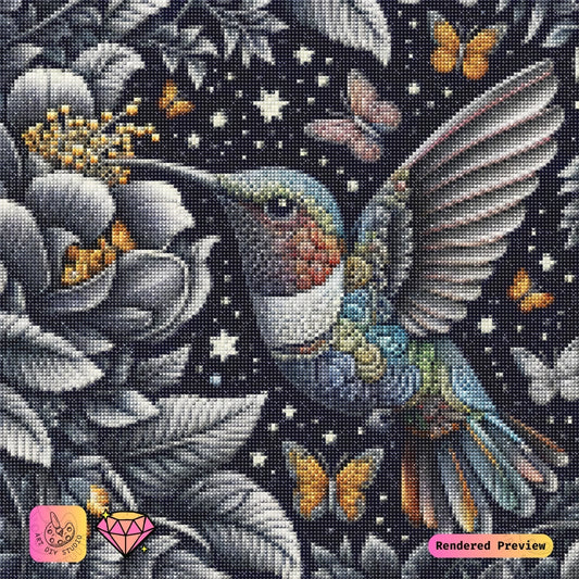 Artdiystudio Cosmic Hummingbird Diy Diamond Painting Kit A Starry Flight Of Elegance 2