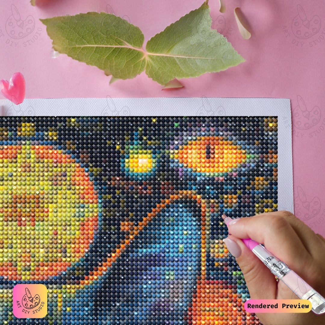 Artdiystudio Cosmic Paws Diy Diamond Painting Kit A Mystical Cat In The Stars 4