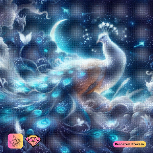 Artdiystudio Cosmic Peacock Dream Diy Diamond Painting Kit A Journey Into The Stars 5