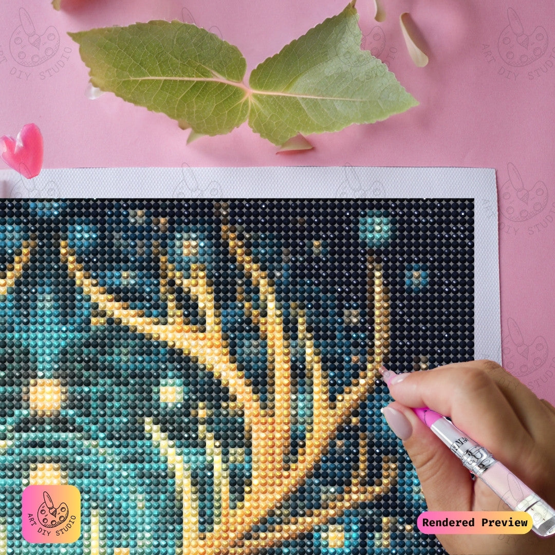 Artdiystudio Cosmic Stags Aura Diy Diamond Painting Kit A Magical Journey Into The Heart Of The Forest 3