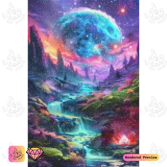 Artdiystudio Cosmic Waterfall Dreamscape Diy Diamond Painting Kit A Mystical Journey Into The Stars 2