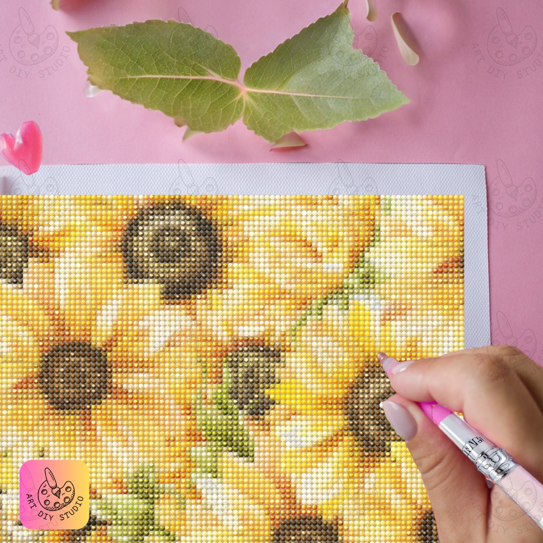 Artdiystudio Cow Print Sunflower Sparkle Diy Diamond Painting Kit Bold Fun And Glamorous 5