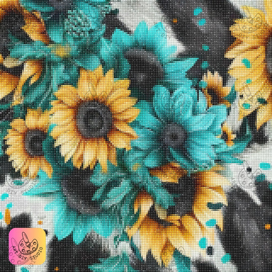 Artdiystudio Cowgirl Sunflower Burst Diy Diamond Painting Kit Bold Bright And Western 7