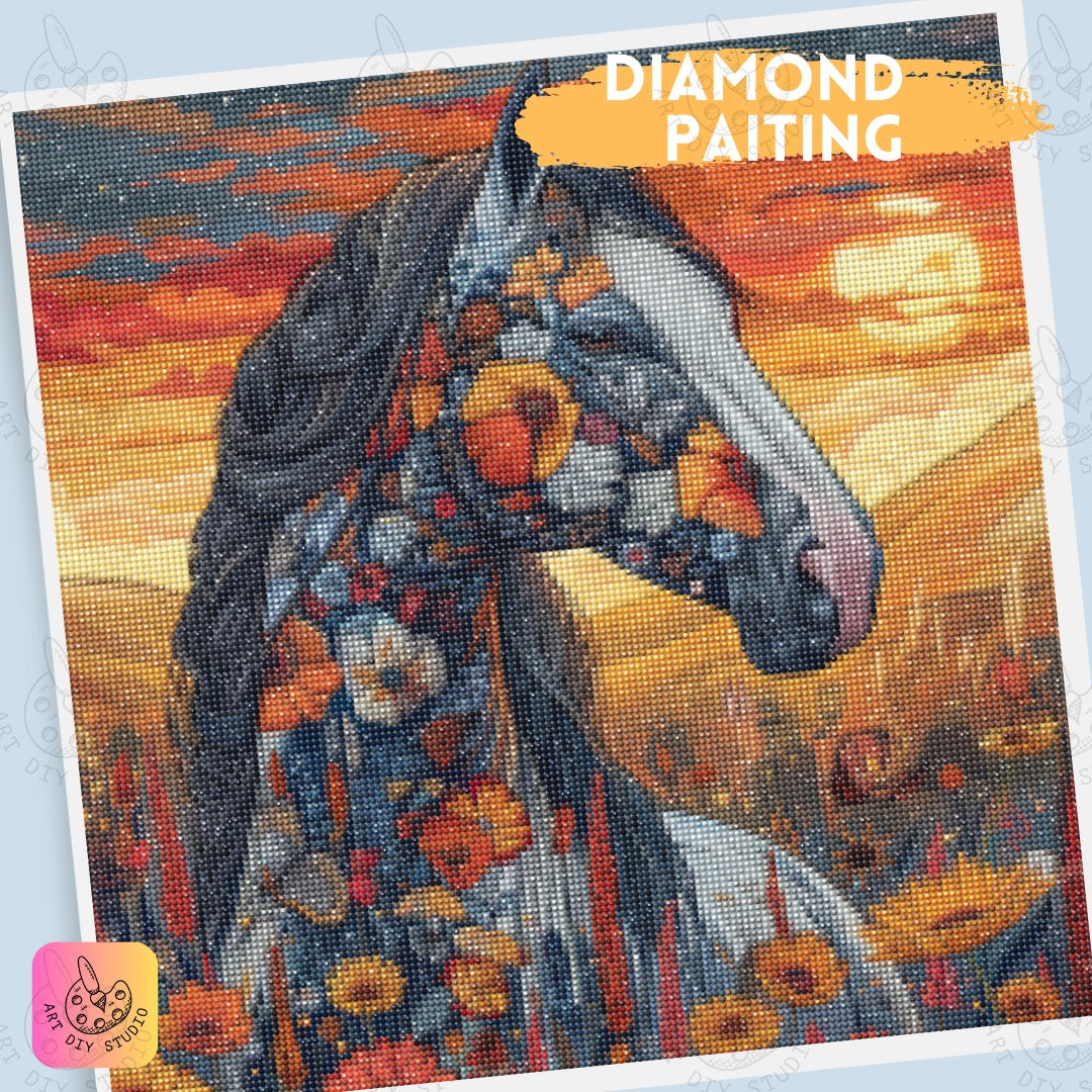 Artdiystudio Craft A Floral Masterpiece With Wildflower Harmony Horse Diamond Art Kit 4