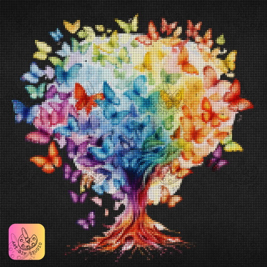 Artdiystudio Create A Magical Masterpiece With The Butterfly Tree Of Dreams Diamond Painting Kit Product Image