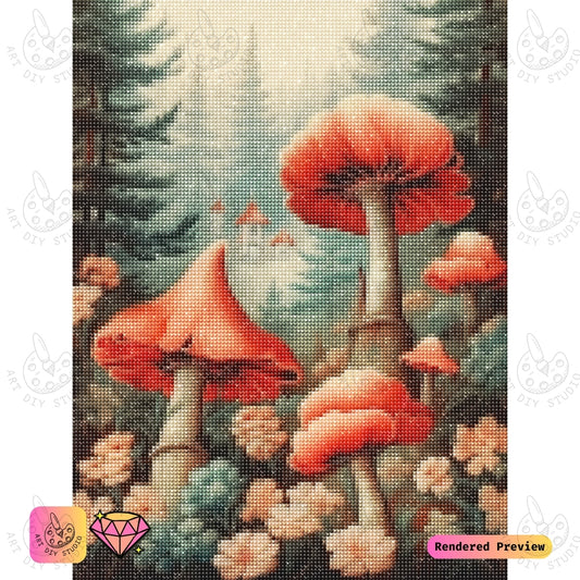 Artdiystudio Crimson Forest Enchantment Diy Diamond Painting Kit A Fairy Tale Adventure In Art