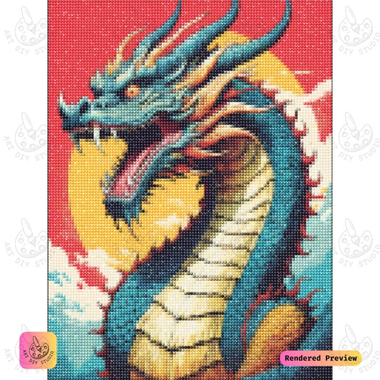 Artdiystudio Crimson Sky Serpent Diy Diamond Painting Kit A Legendary Masterpiece 2