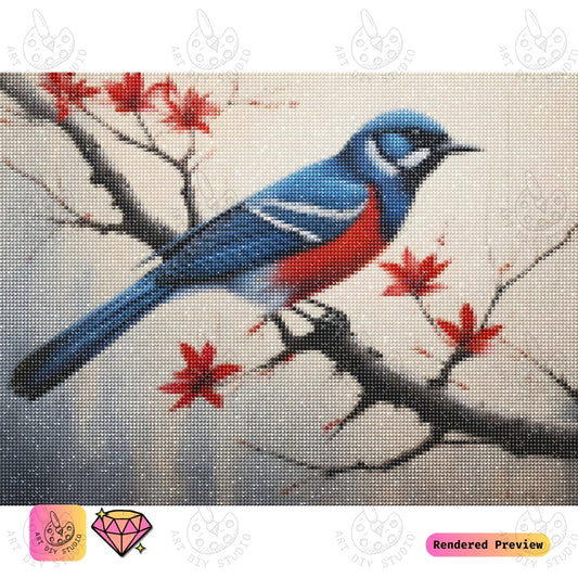 Artdiystudio Crimson Winged Majesty Diy Diamond Painting Kit A Majestic Bird In Full Color 5