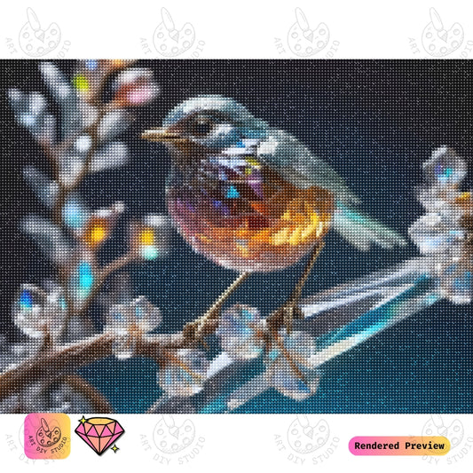 Artdiystudio Crystal Bird On Branch Diy Diamond Painting Kit A Radiant Masterpiece Of Light And Elegance 5