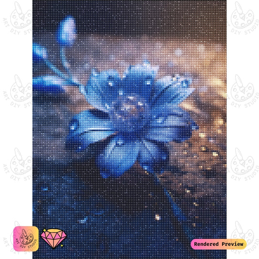 Artdiystudio Crystalline Blue Bloom Diy Diamond Painting Kit A Captivating Floral Masterpiece 2