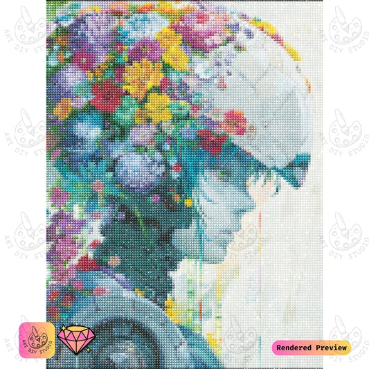 Artdiystudio Cyber Bloom Harmony Diy Diamond Painting Kit A Futuristic Floral Masterpiece 2