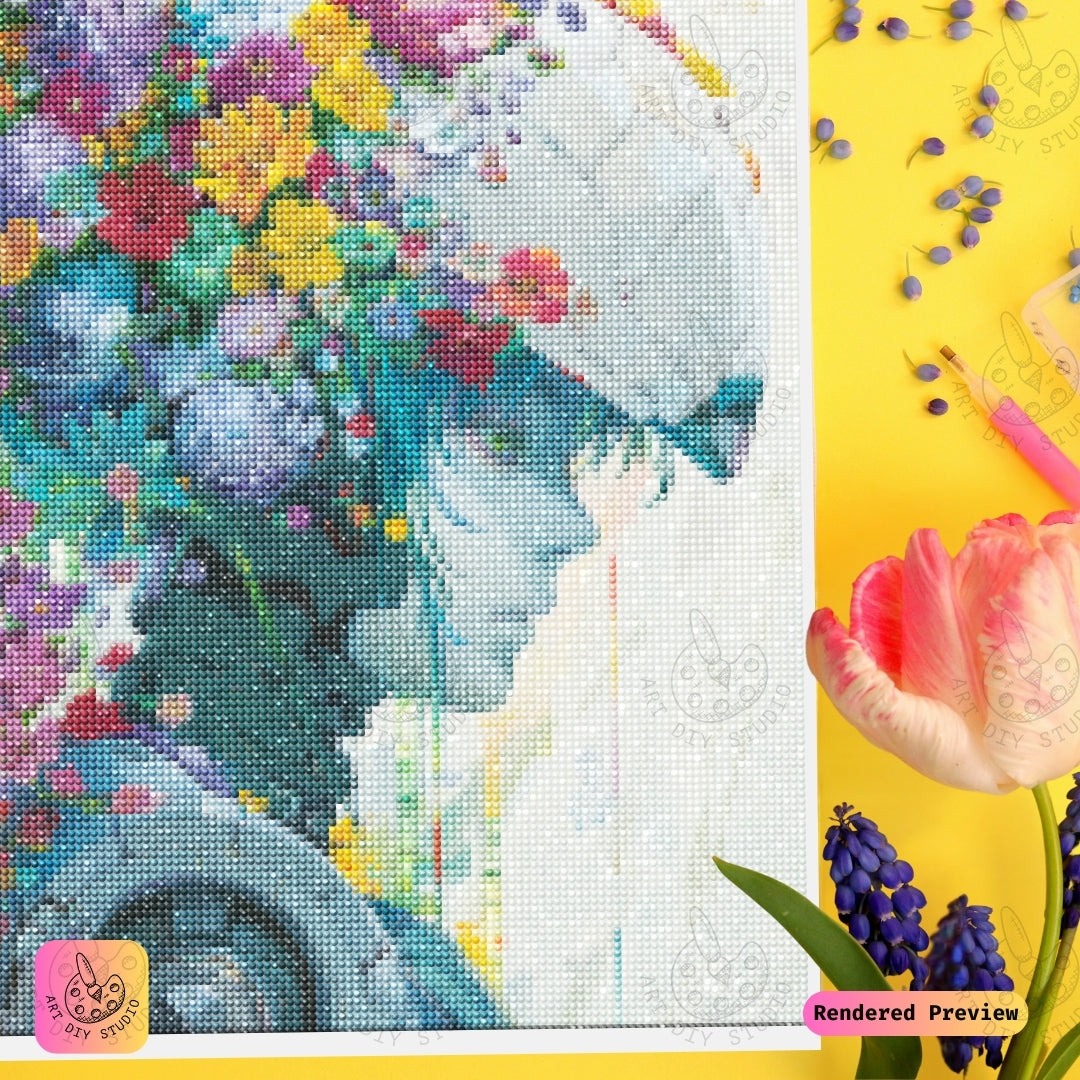 Artdiystudio Cyber Bloom Harmony Diy Diamond Painting Kit A Futuristic Floral Masterpiece 3