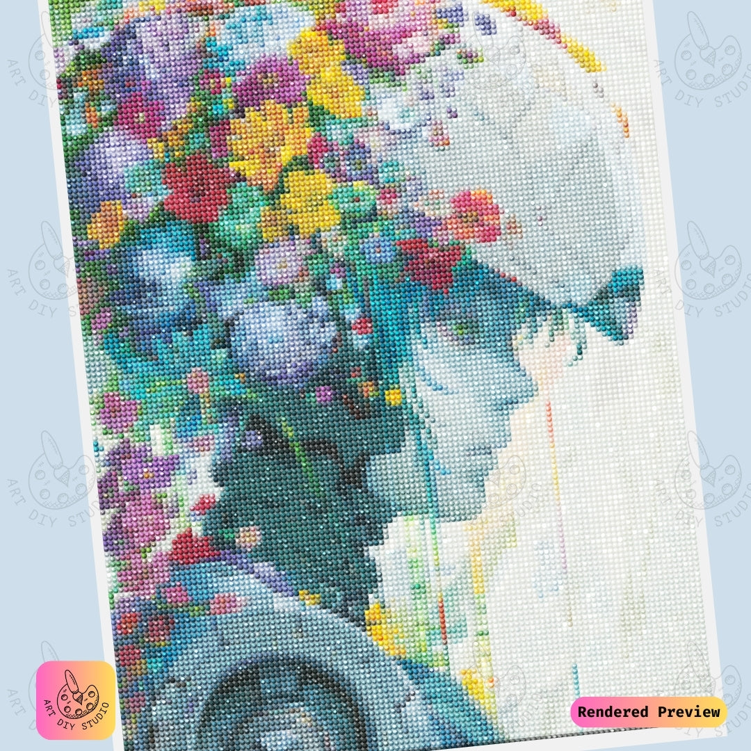 Artdiystudio Cyber Bloom Harmony Diy Diamond Painting Kit A Futuristic Floral Masterpiece 6