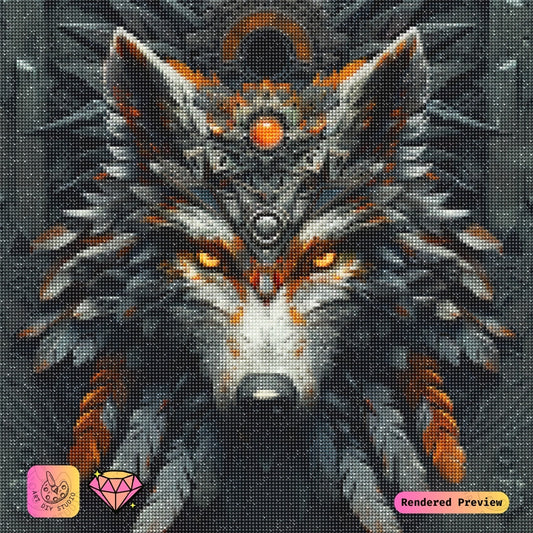 Artdiystudio Cyber Wolf Sovereign Diy Diamond Painting Kit A Futuristic Masterpiece 2