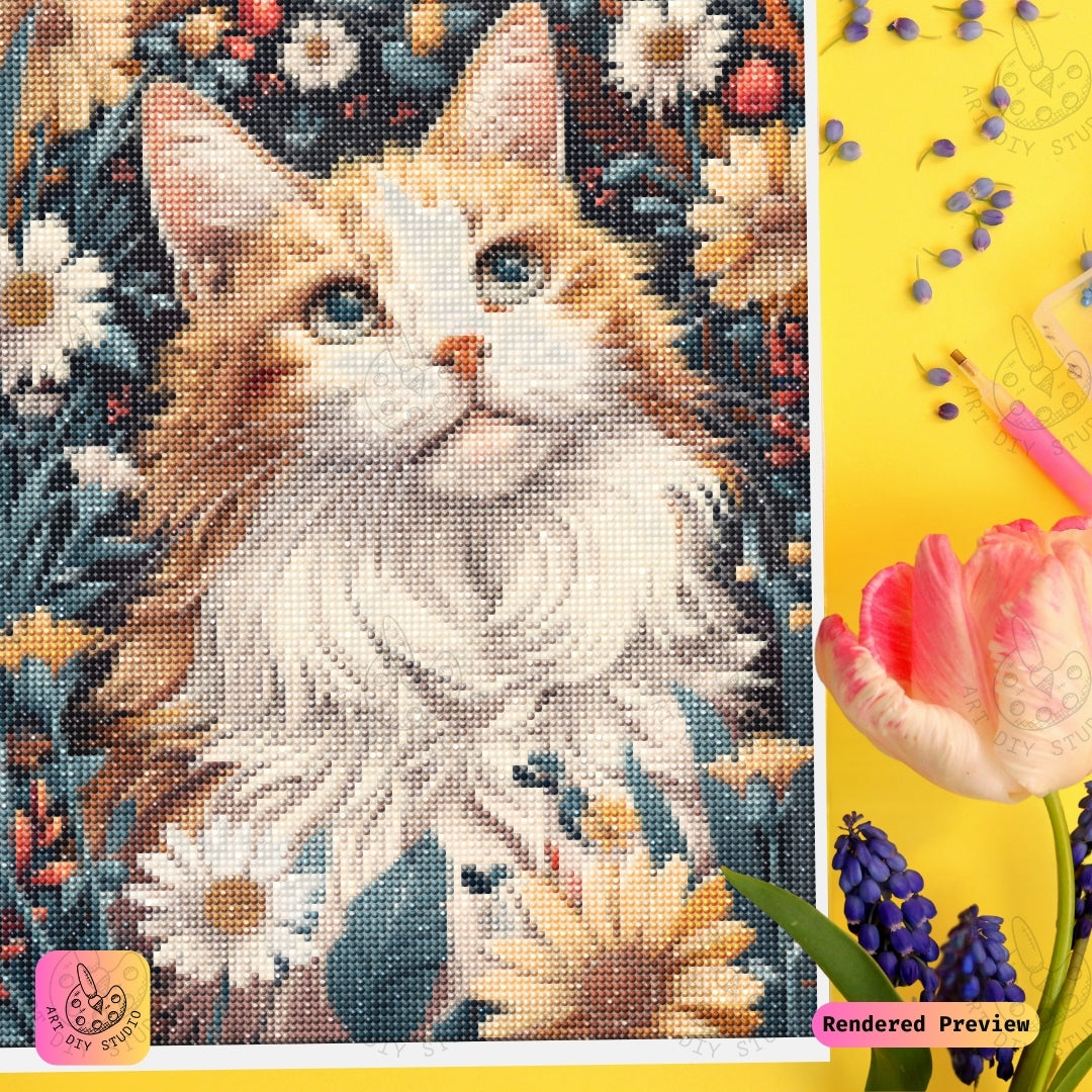 Artdiystudio Daisy Feline Serenity Diy Diamond Painting Kit A Gentle Artistic Masterpiece 3