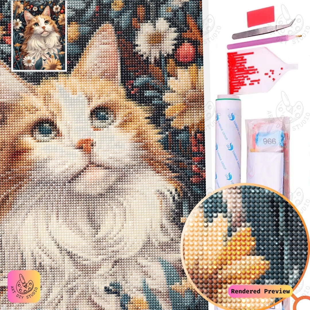 Artdiystudio Daisy Feline Serenity Diy Diamond Painting Kit A Gentle Artistic Masterpiece 5