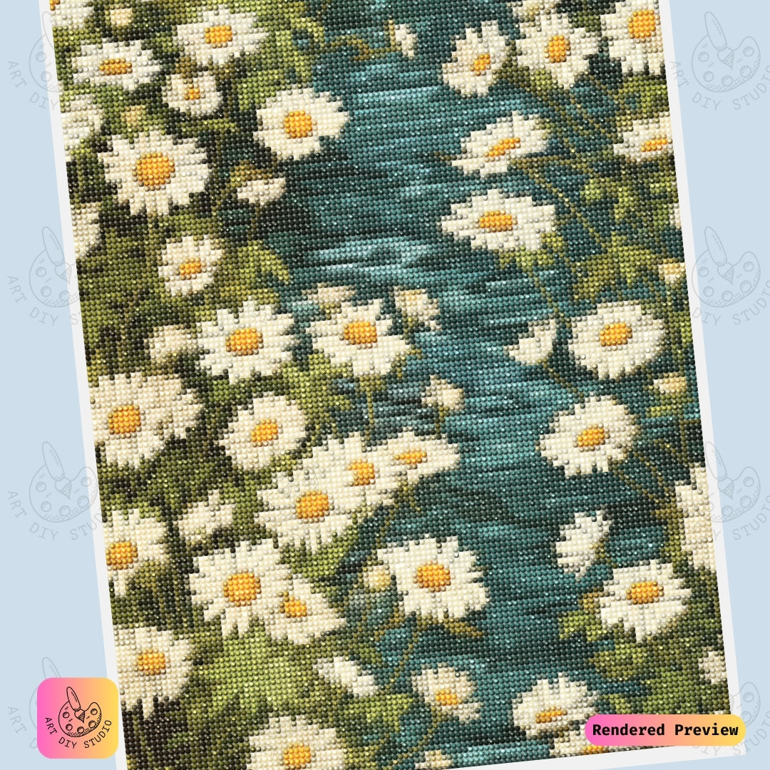 Artdiystudio Daisy Stream Harmony Diy Diamond Painting Kit A Rustic Floral Masterpiece 6