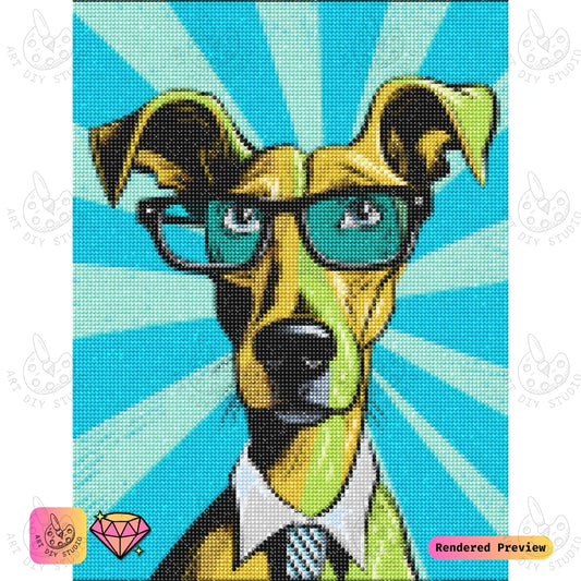 Artdiystudio Dapper Dog Diy Diamond Painting Kit A Stylish Craft For Dog Lovers 5