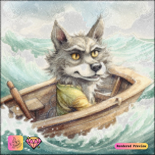 Artdiystudio Daring Wolf Voyage Diy Diamond Painting Kit An Ocean Adventure Tale 2