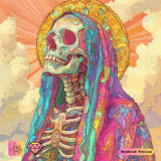 Artdiystudio Divine Radiance Skull Diy Diamond Painting Kit A Celestial Celebration Of Light And Color 2