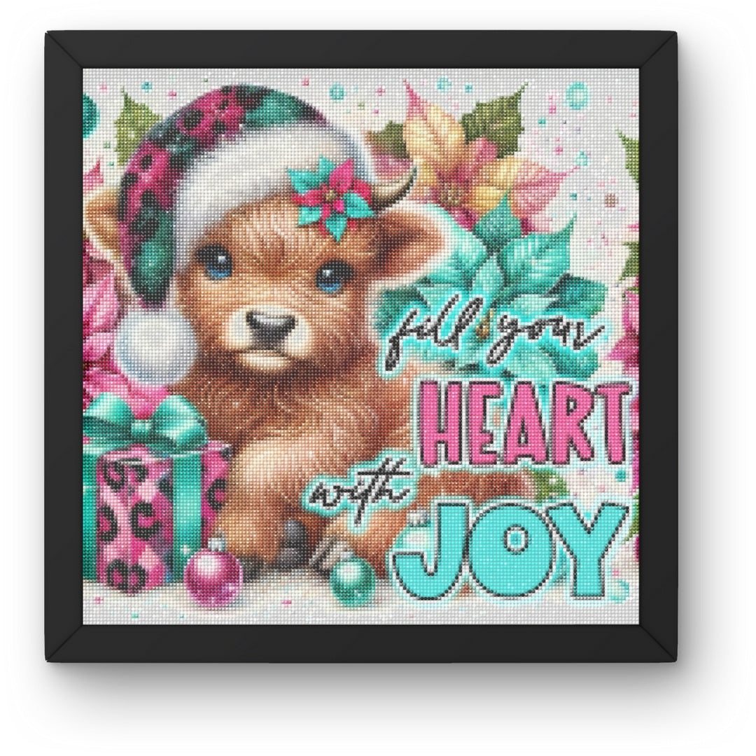 DIY Baby Cow Christmas Diamond Painting Kit Product Image Artdiystudio.com