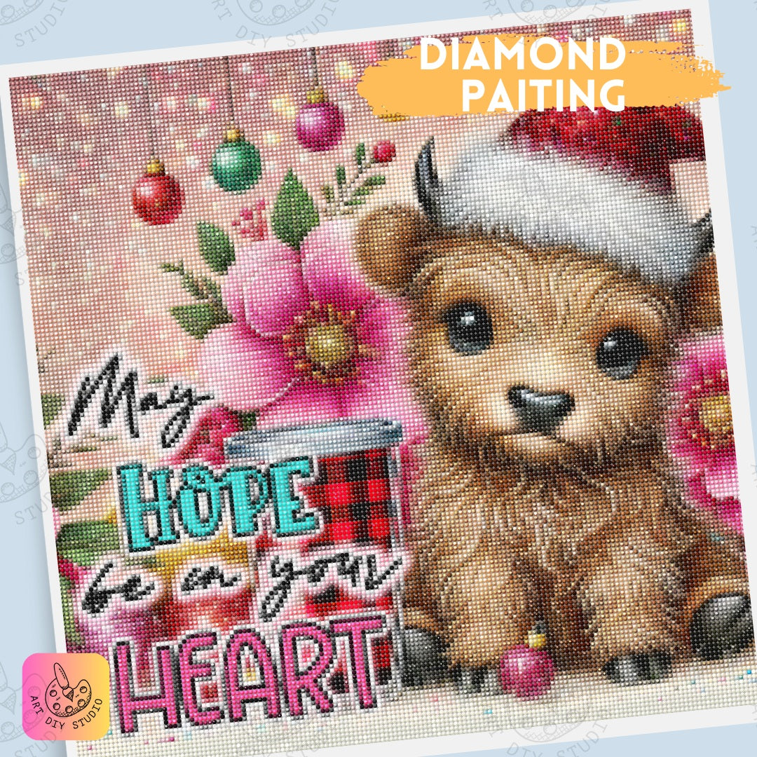 DIY Buffalo Christmas Diamond Painting Kit Product Image Artdiystudio.com