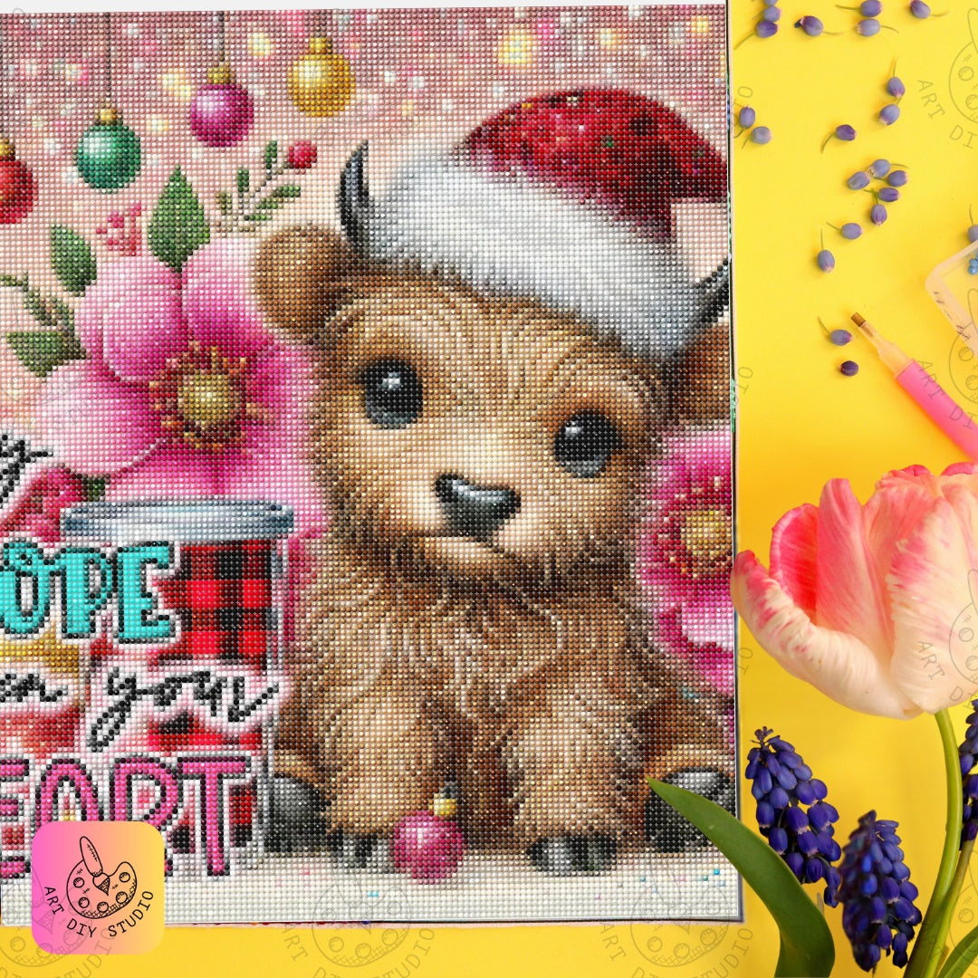 DIY Buffalo Christmas Diamond Painting Kit Product Image Artdiystudio.com