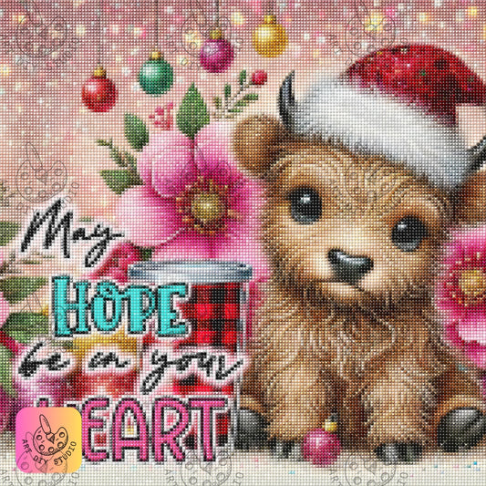 DIY Buffalo Christmas Diamond Painting Kit Product Image Artdiystudio.com
