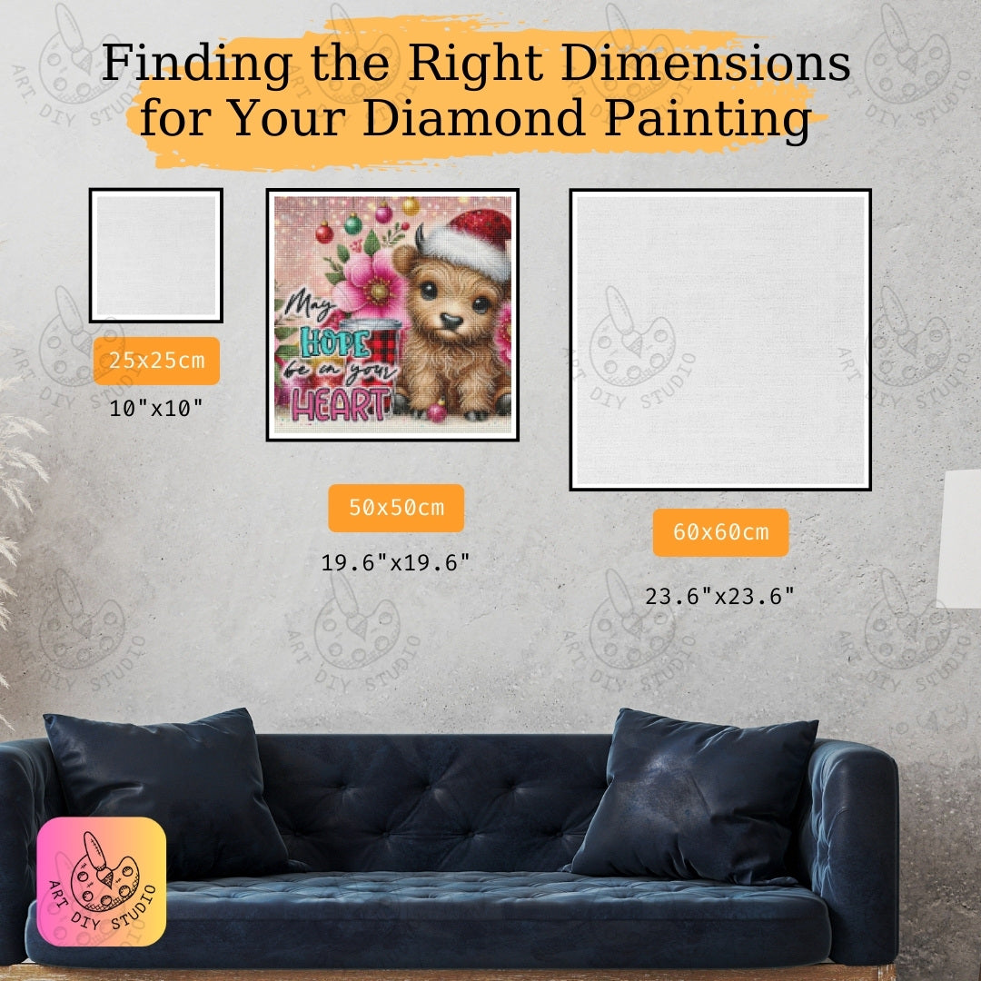 DIY Buffalo Christmas Diamond Painting Kit Product Image Artdiystudio.com