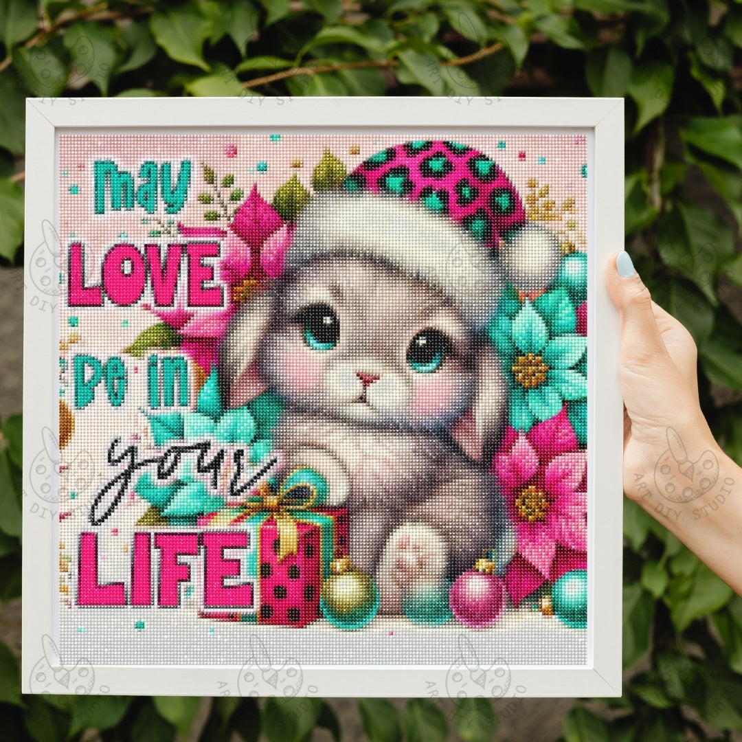 DIY Bunny Christmas Diamond Painting Kit Product Image Artdiystudio.com