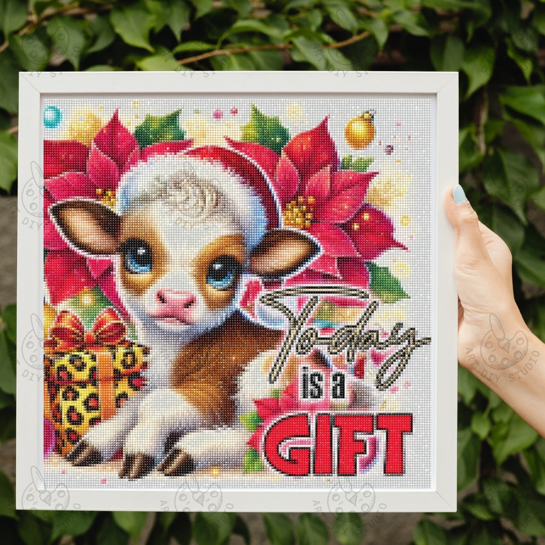 DIY Calf Christmas Diamond Painting Kit Product Image Artdiystudio.com