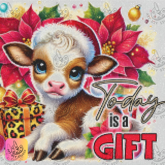 DIY Calf Christmas Diamond Painting Kit Product Image Artdiystudio.com