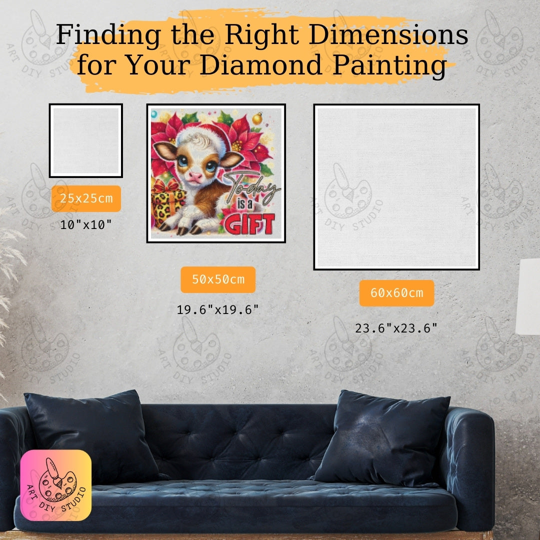 DIY Calf Christmas Diamond Painting Kit Product Image Artdiystudio.com