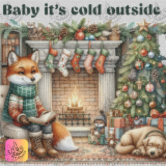 DIY Cozy Fireplace Christmas Diamond Painting Kit Product Image Artdiystudio.com