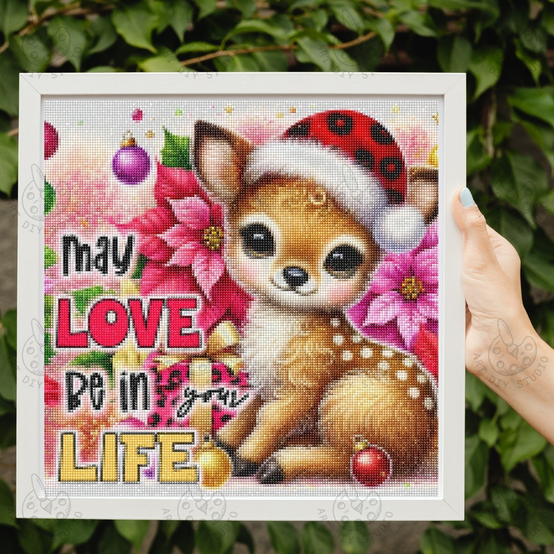 DIY Fawn Christmas Diamond Painting Kit Product Image Artdiystudio.com