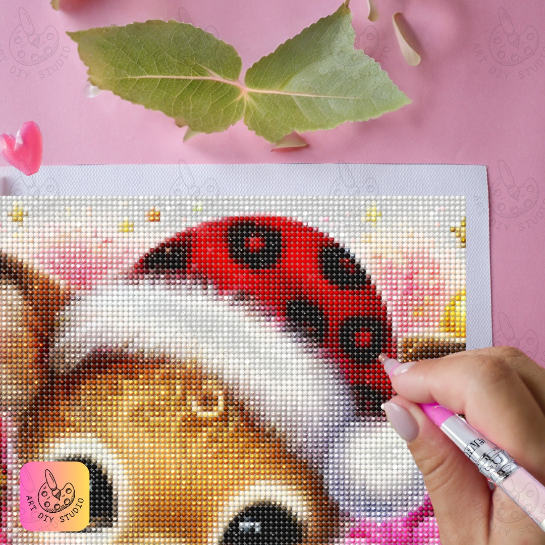 DIY Fawn Christmas Diamond Painting Kit Product Image Artdiystudio.com