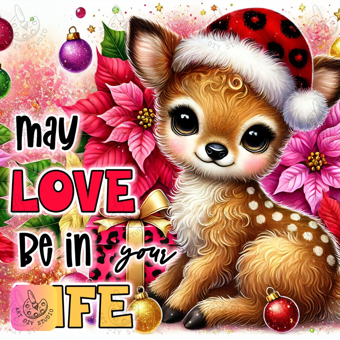 DIY Fawn Christmas Diamond Painting Kit Product Image Artdiystudio.com